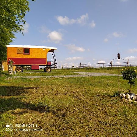 Veritable Roulotte Hippomobile "La Bailleul" Mentheville Extérieur photo